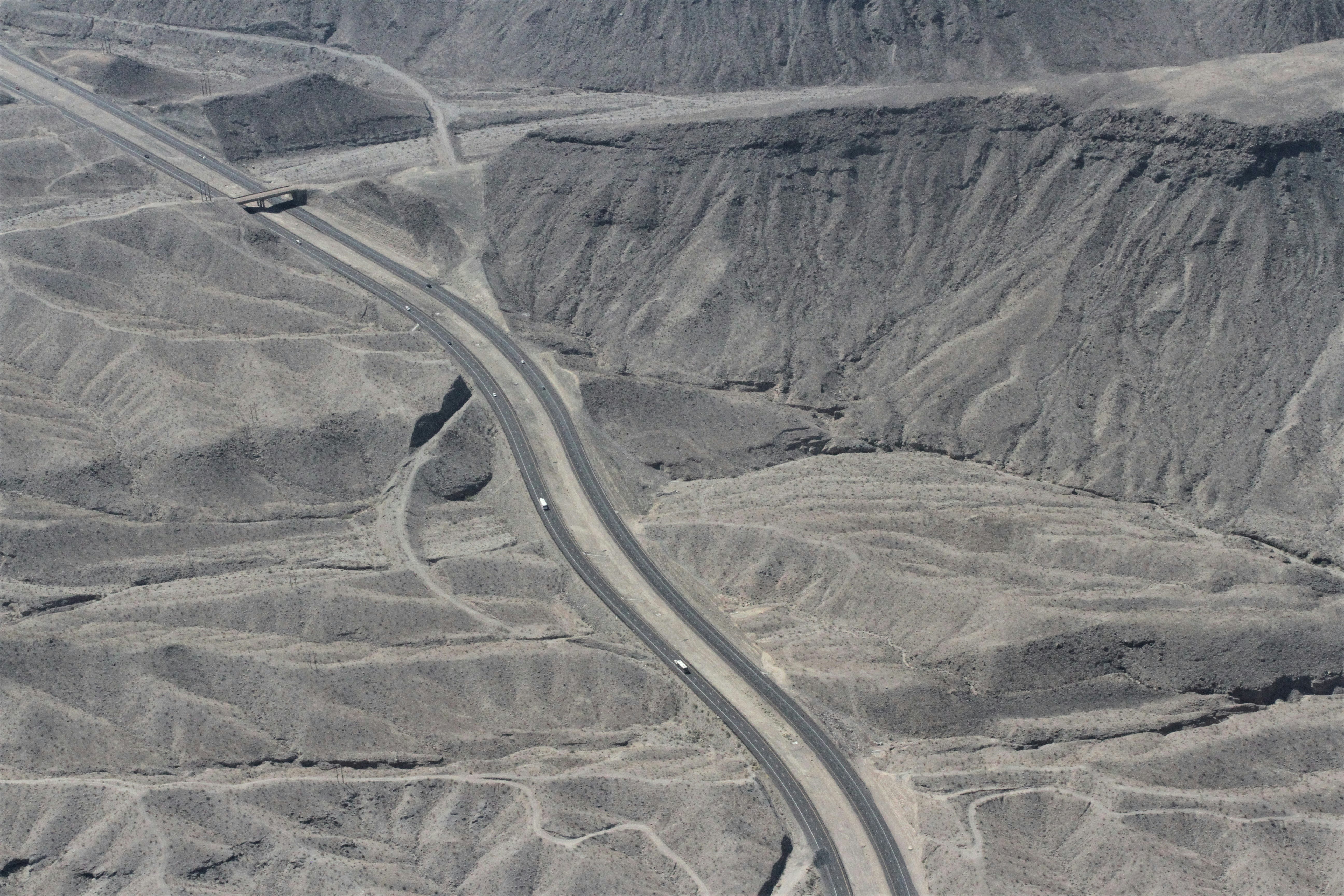 aerial view of gray road